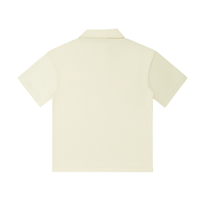 Beige polo shirt on a white background