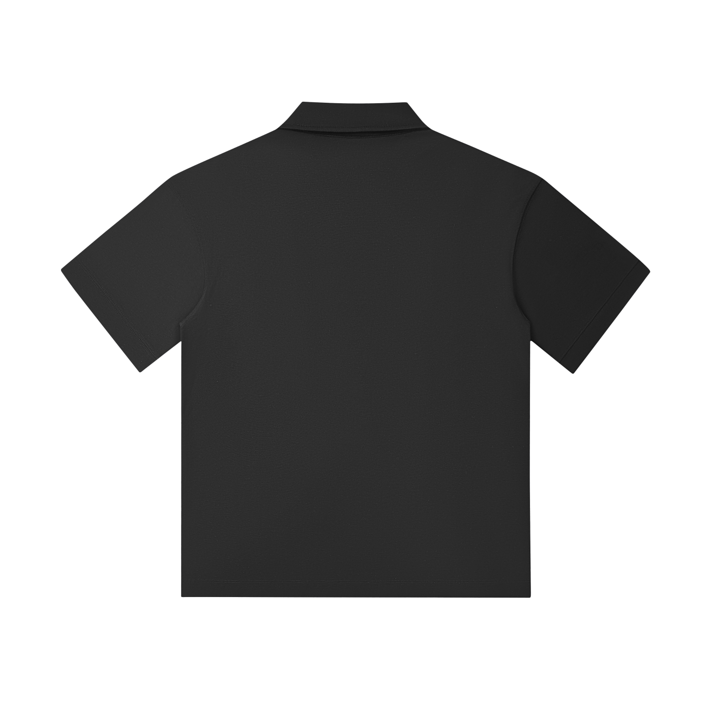 Black polo shirt on a white background