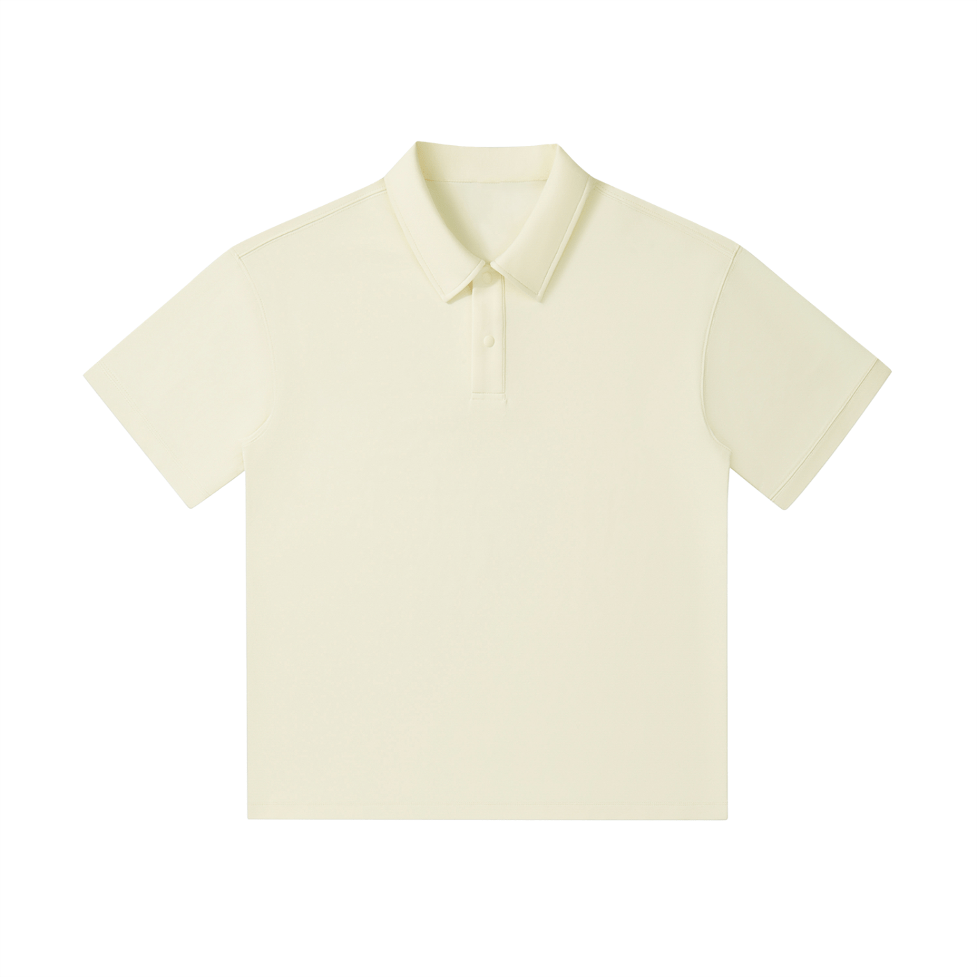 Beige polo shirt on a white background