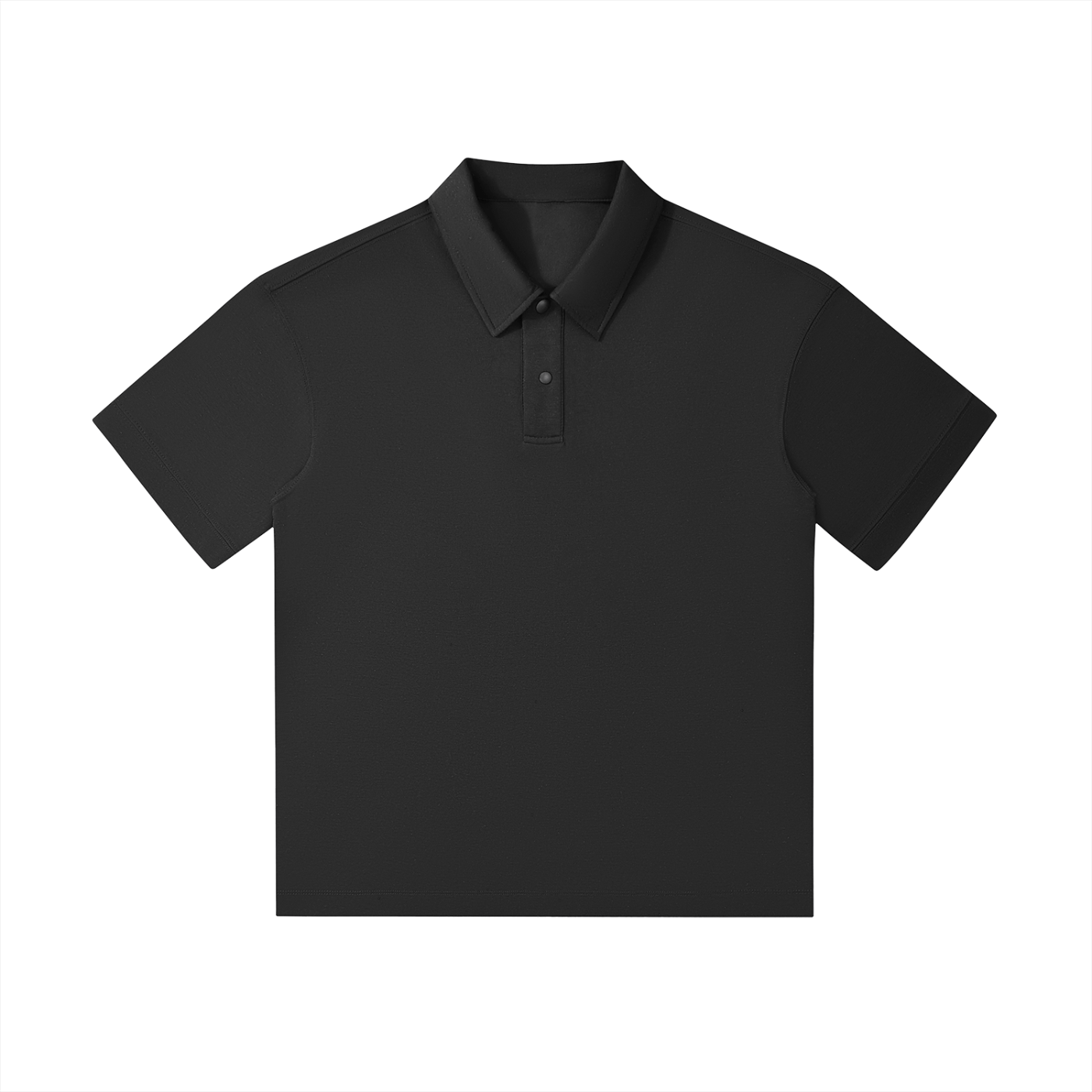 Black polo shirt on a white background