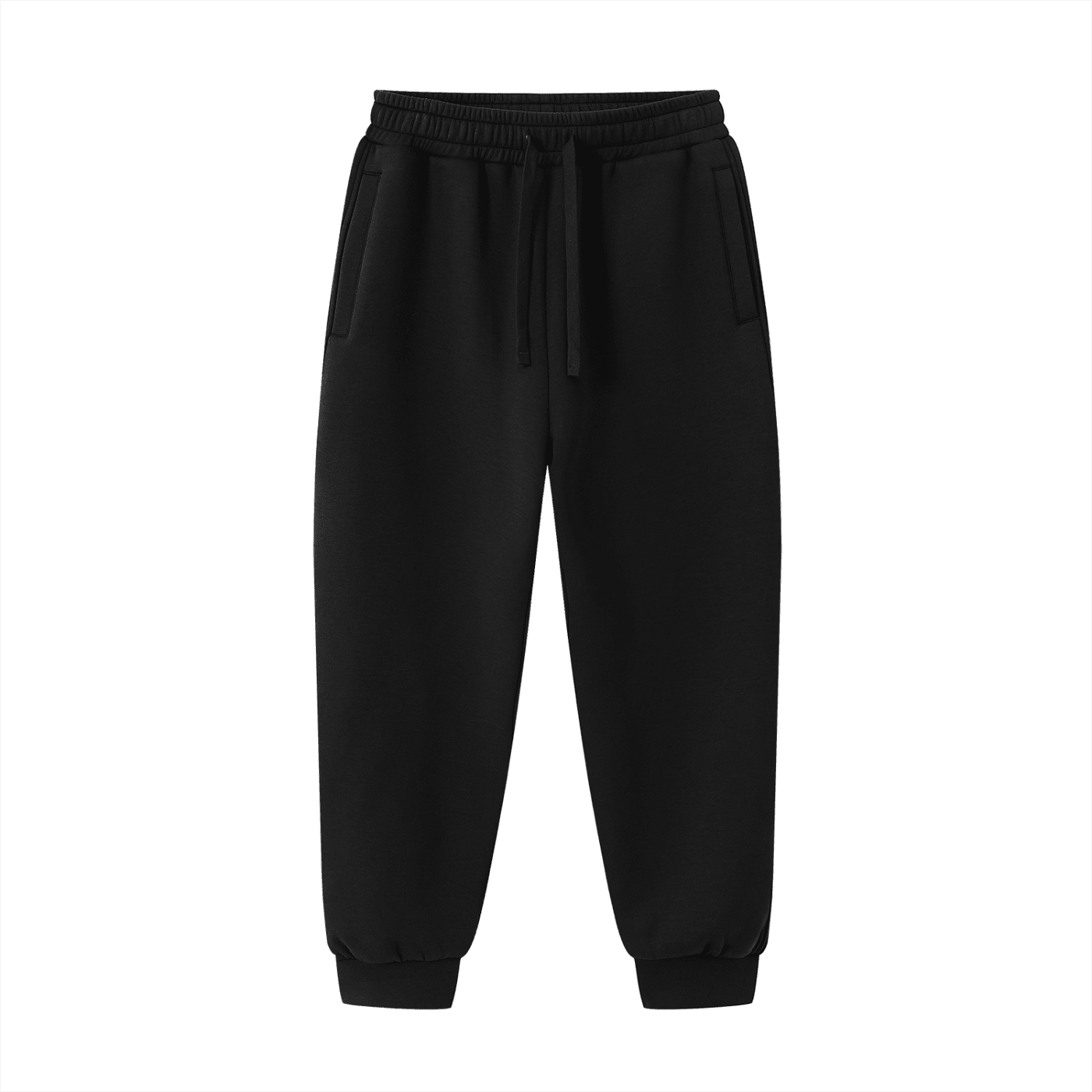 Black sweatpants on a white background