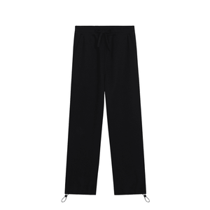 Black pants with drawstring on a white background
