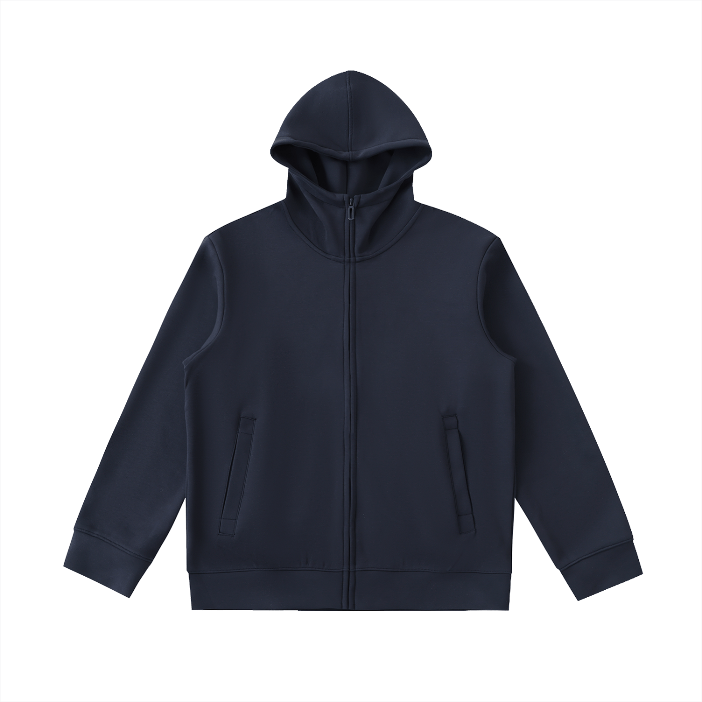 Navy blue hoodie on a white background