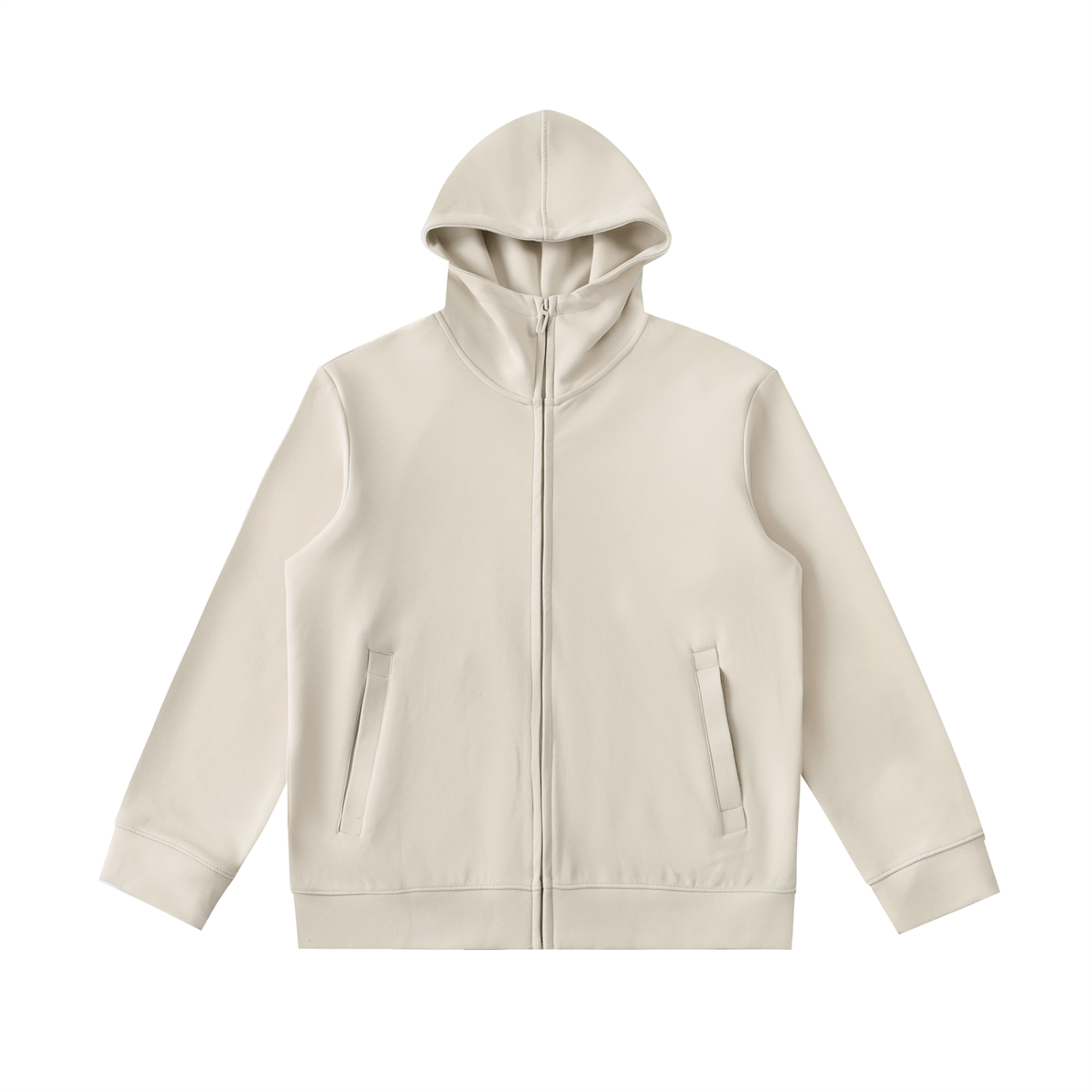 Beige hoodie on a white background