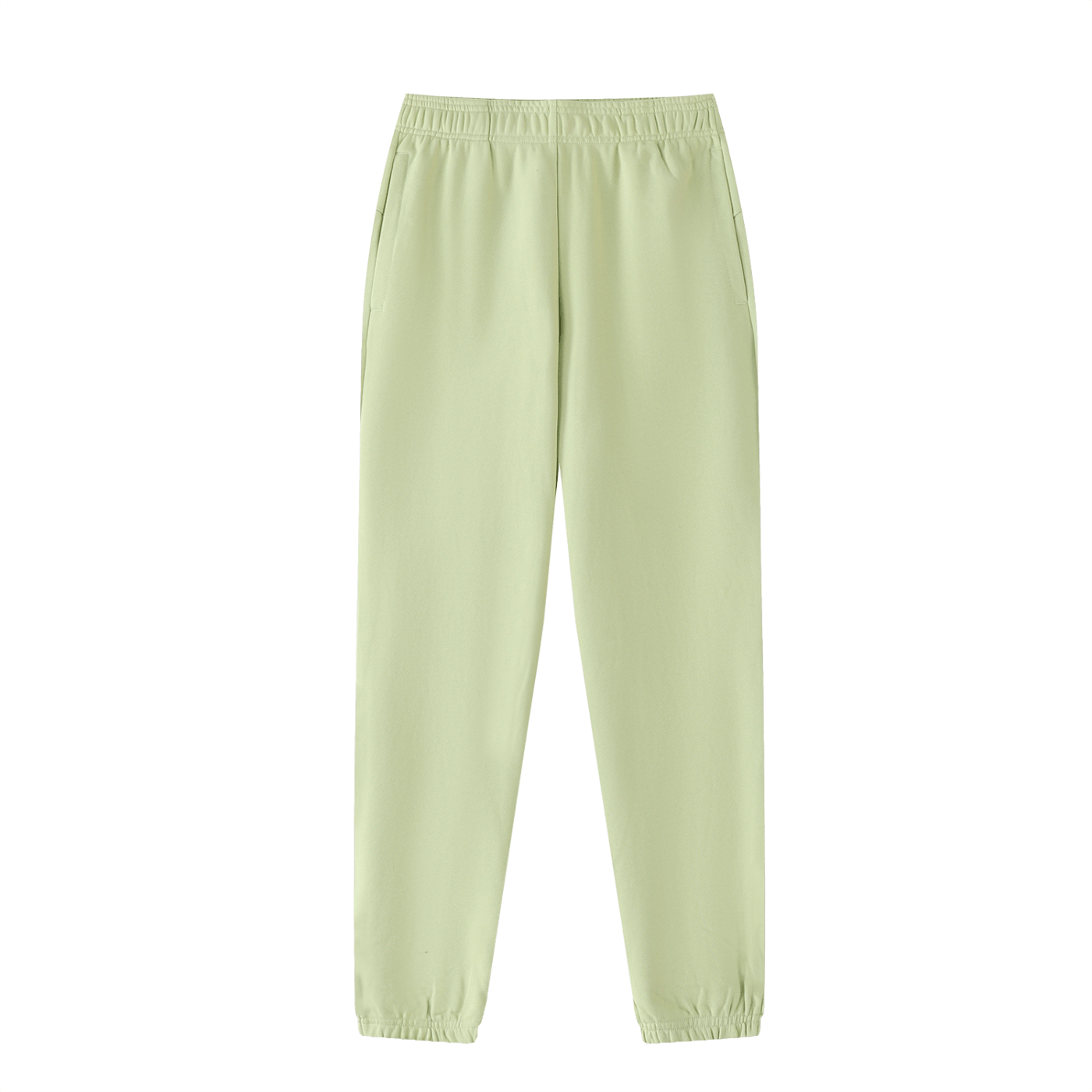 Light green sweatpants on a white background