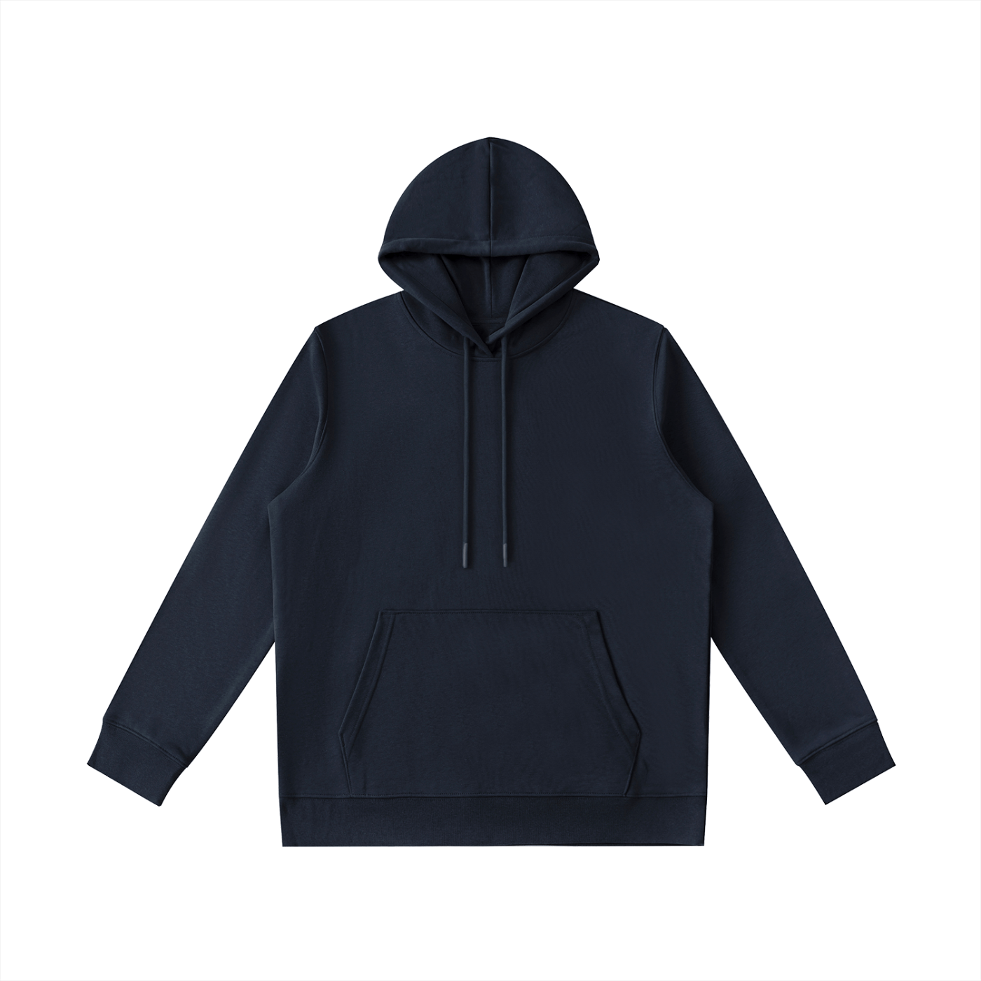 Navy blue hoodie on a white background