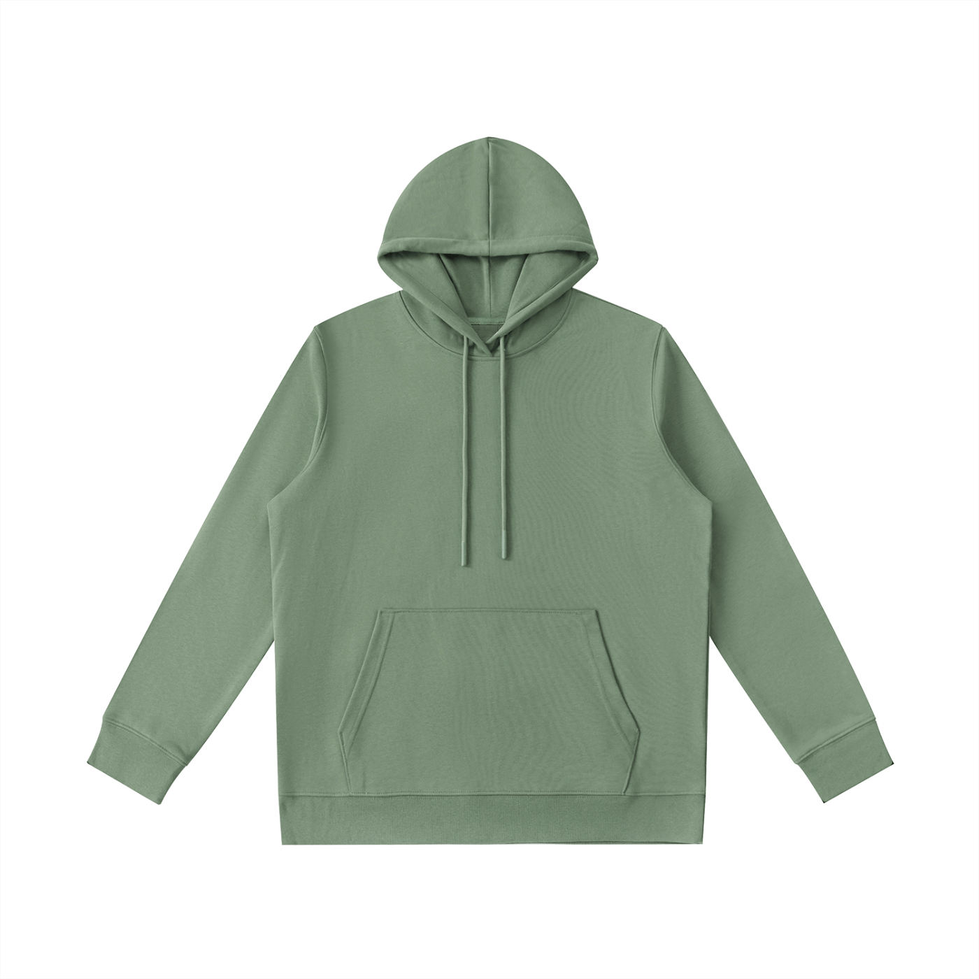 Green hoodie on a white background