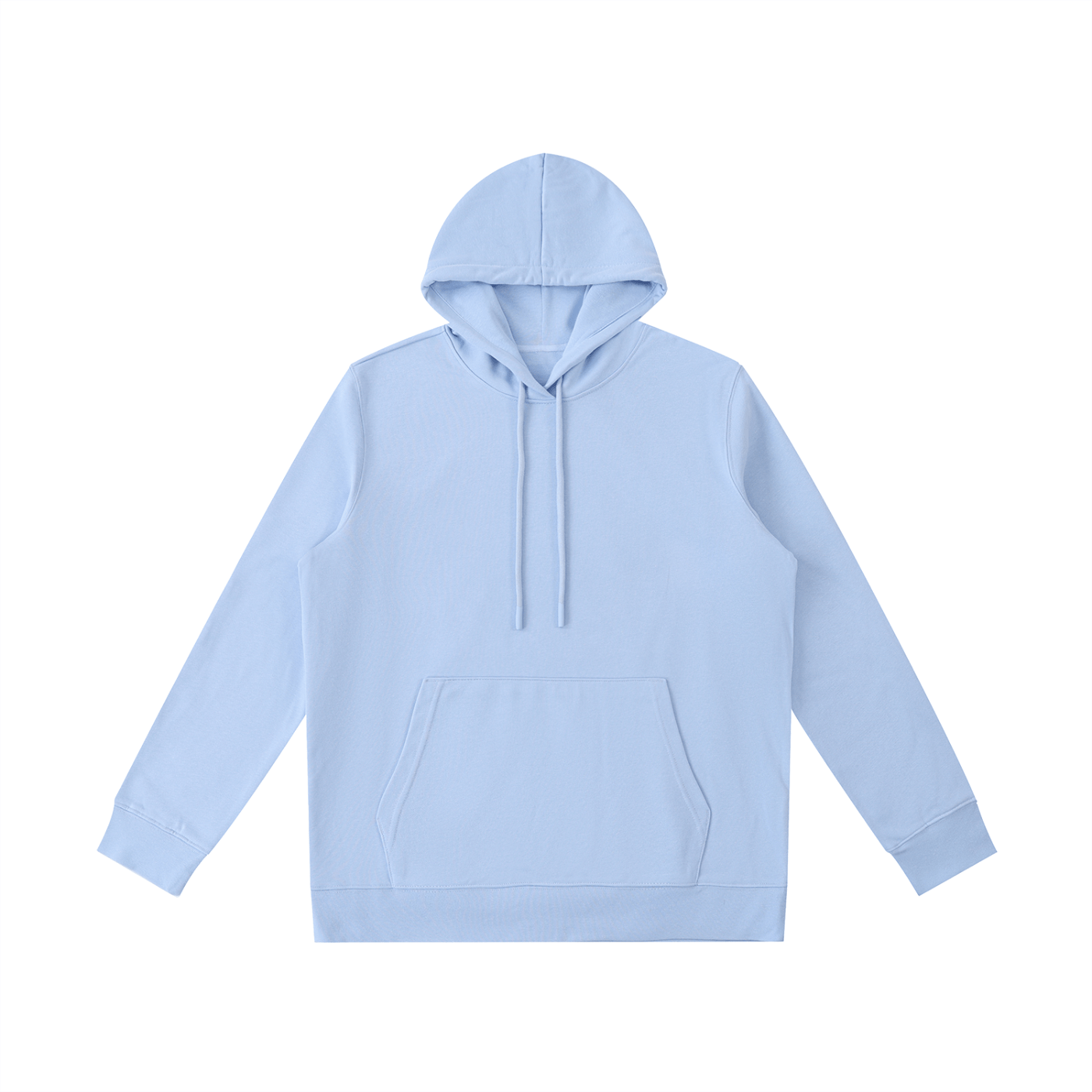 Light blue hoodie on a white background