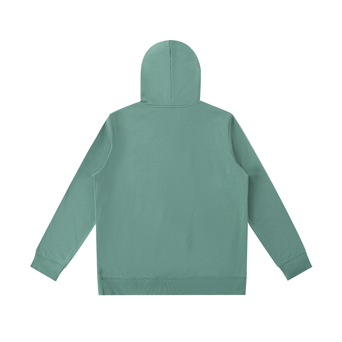 Green hoodie on a white background