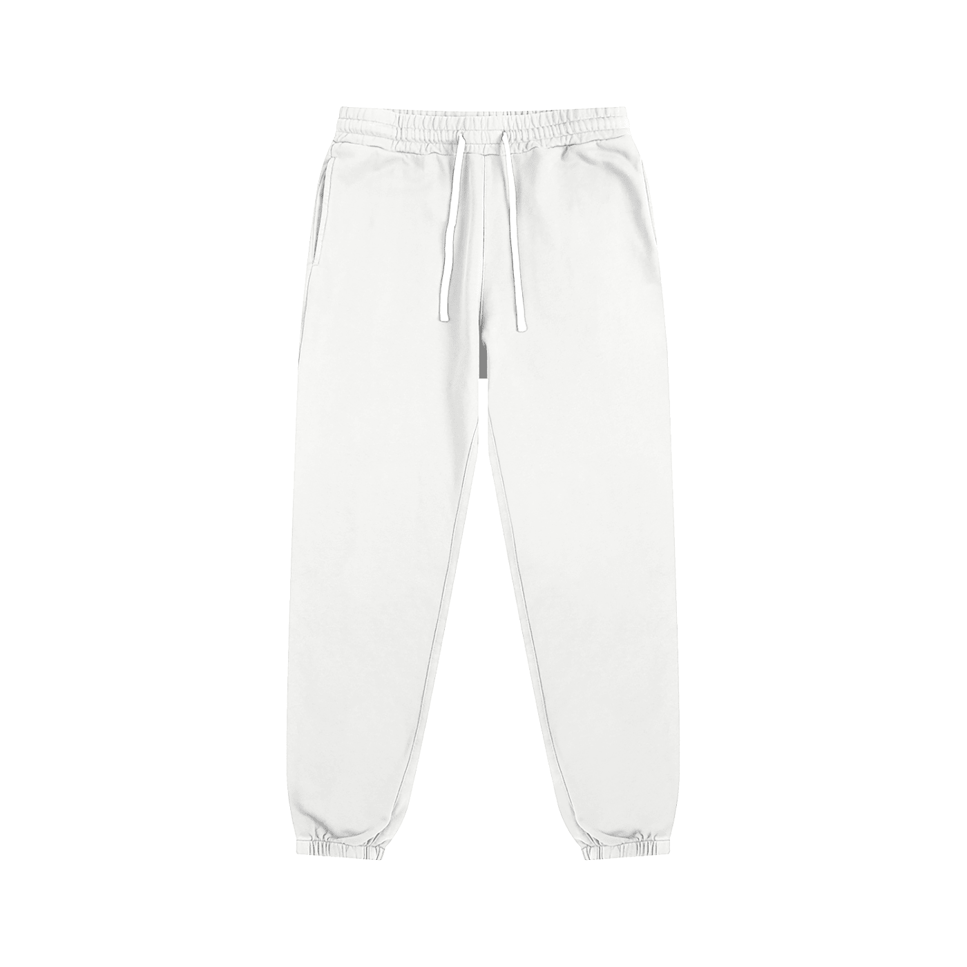 White sweatpants on a white background
