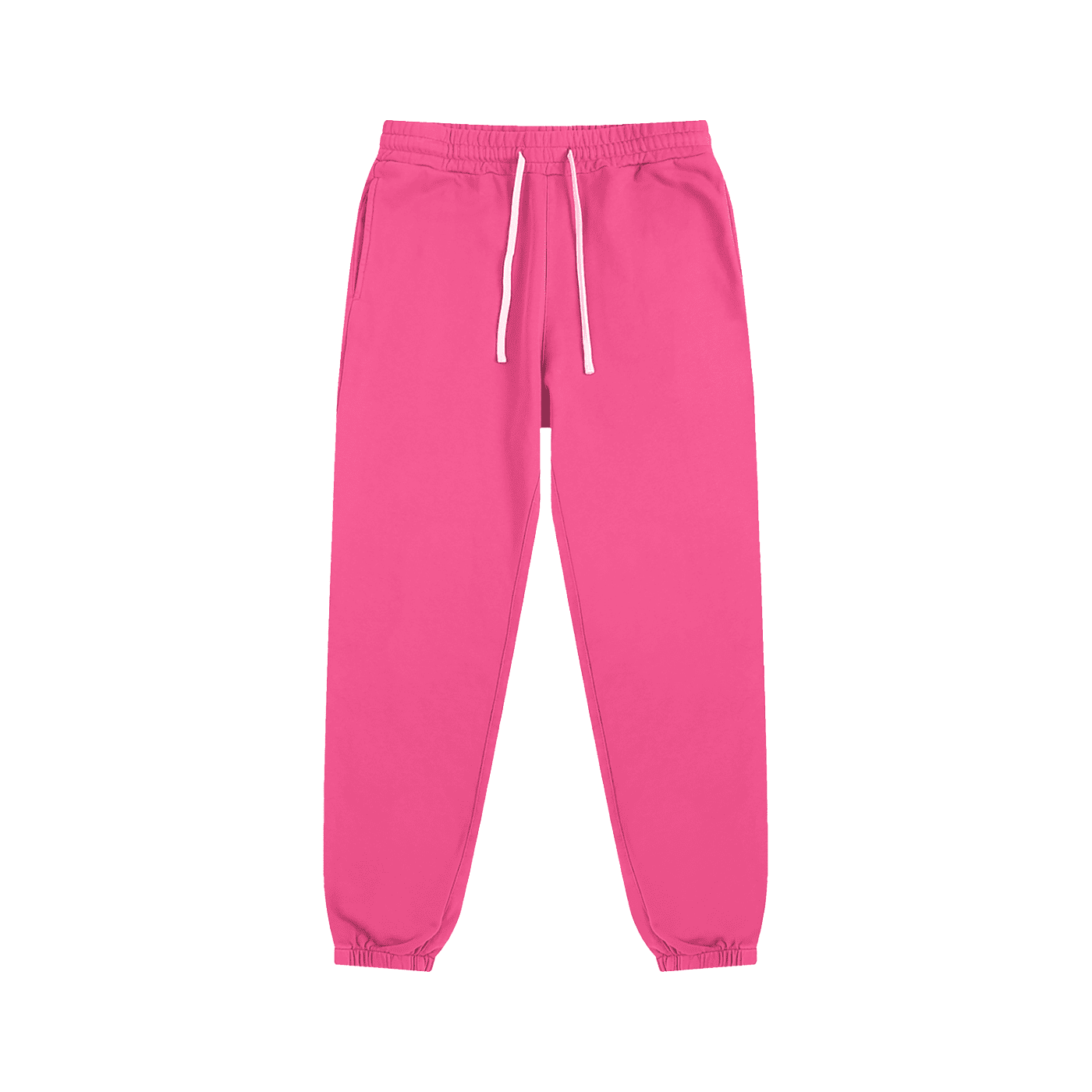 Pink sweatpants on a white background