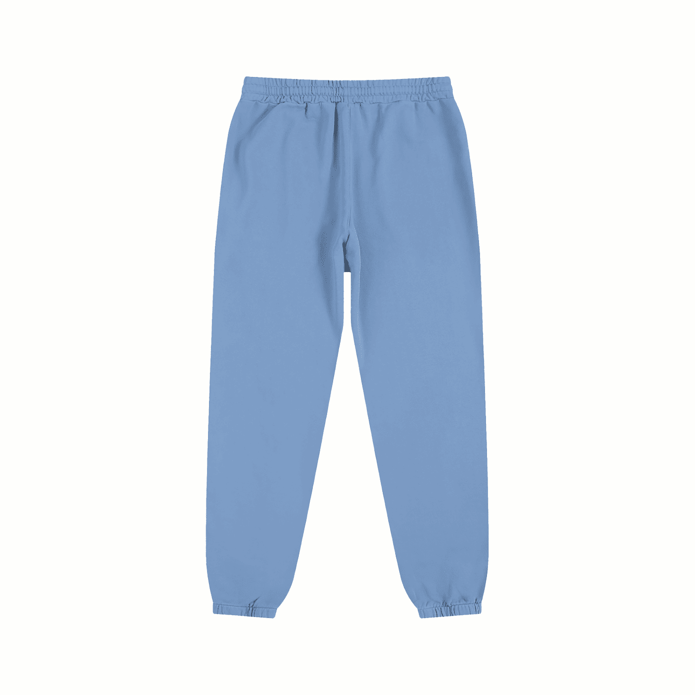 Light blue sweatpants on a white background