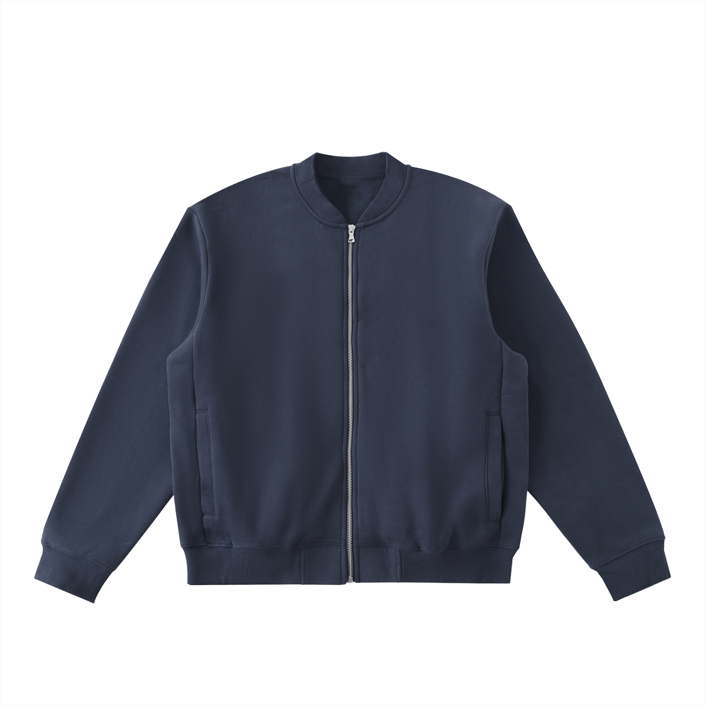 Navy blue jacket on a white background