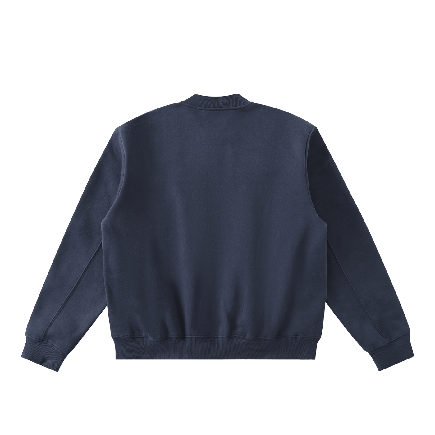 Navy blue sweatshirt on a white background