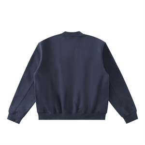 Navy blue sweatshirt on a white background