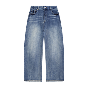 Blue jeans on a white background