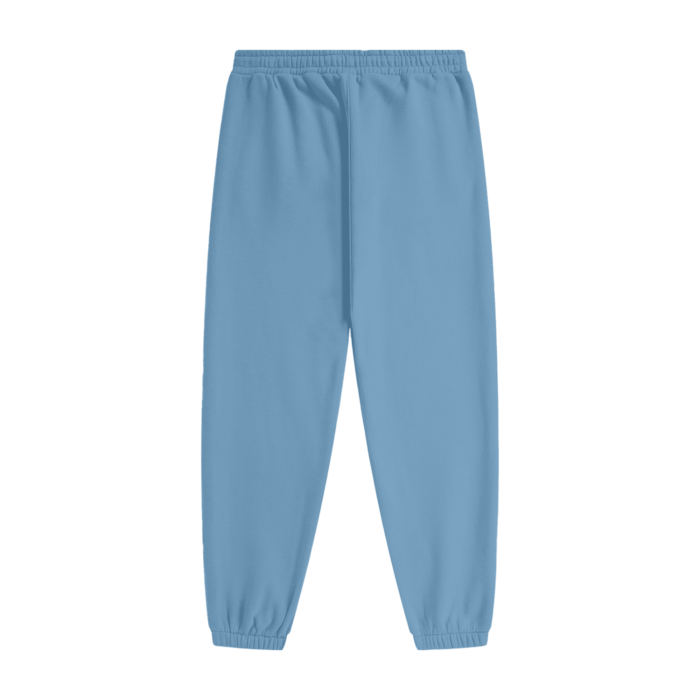 Light blue sweatpants on a white background