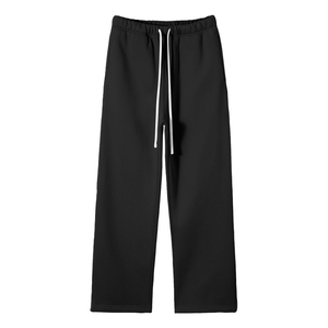 Gray sweatpants with a brand logo on a white background