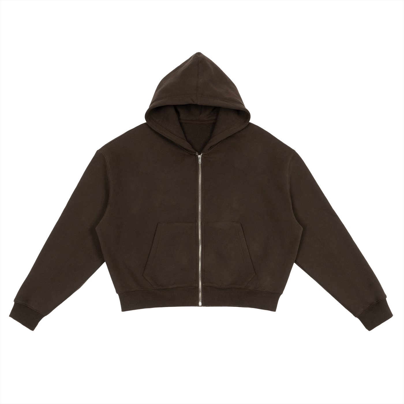 Fleece Zip-Up Boxy Hoodie