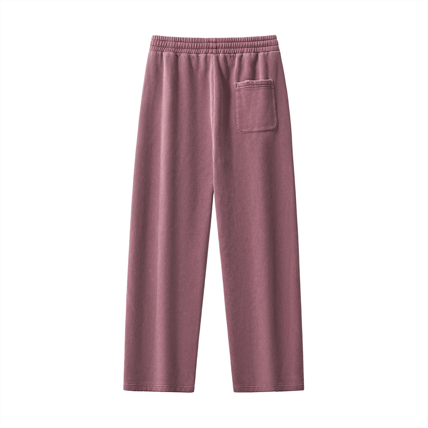 Mauve sweatpants with a pocket on a white background