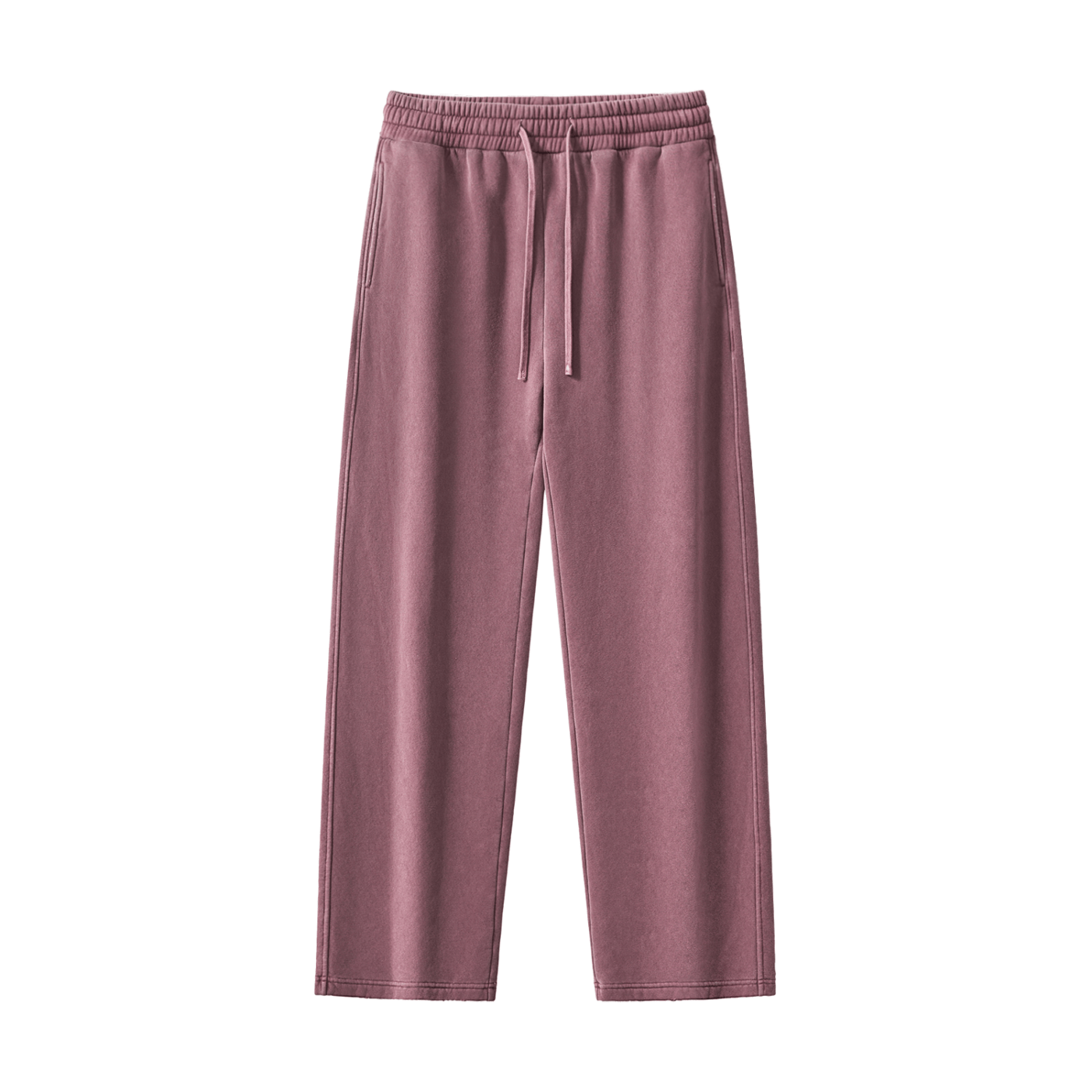 Mauve sweatpants on a white background
