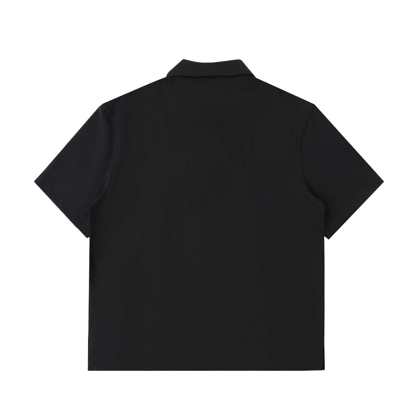 Black polo shirt on a white background