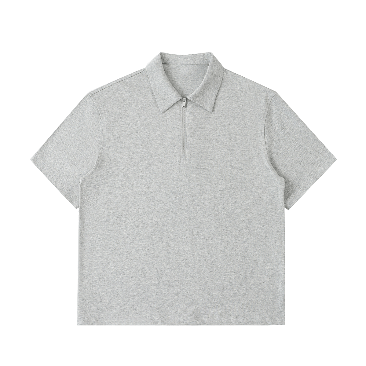 Gray polo shirt on a white background