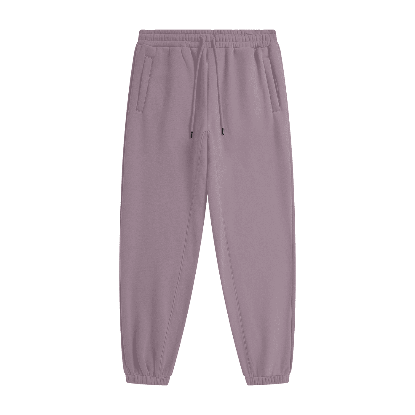 Purple jogger pants on a white background