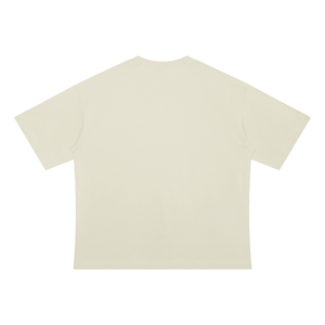 A plain cream-colored short-sleeve t-shirt shown from the back, laid flat against a solid white background.