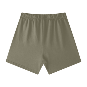 Khaki shorts on a white background