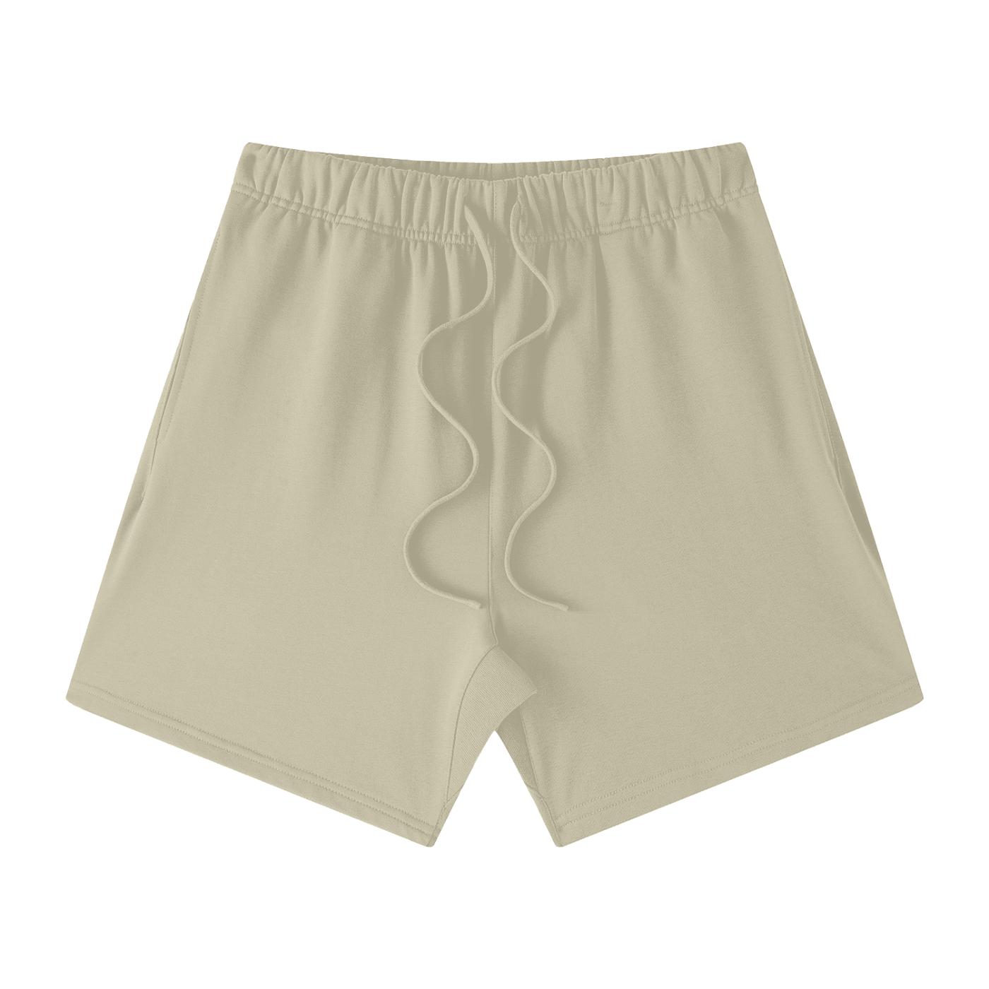 Khaki shorts on a white background