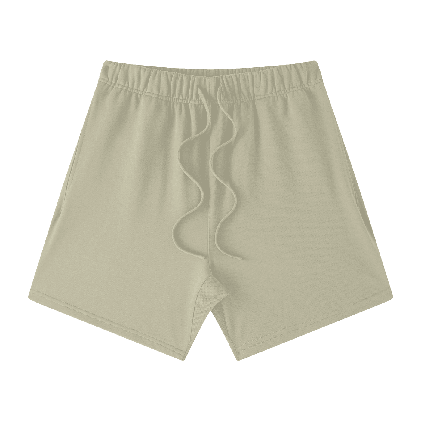 Khaki shorts on a white background