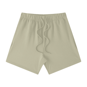 Khaki shorts on a white background
