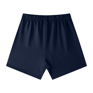 Navy blue shorts on a white background
