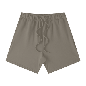 Khaki shorts on a white background