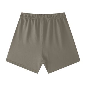 Khaki shorts on a white background