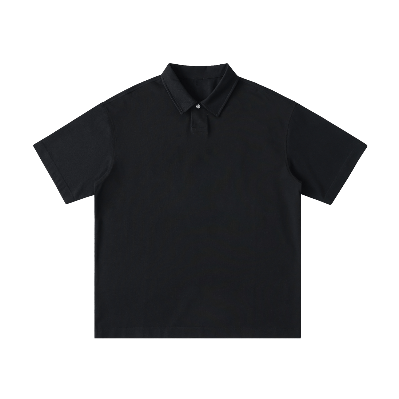 Black polo shirt on a white background