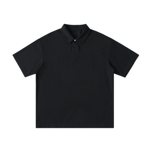 Black polo shirt on a white background