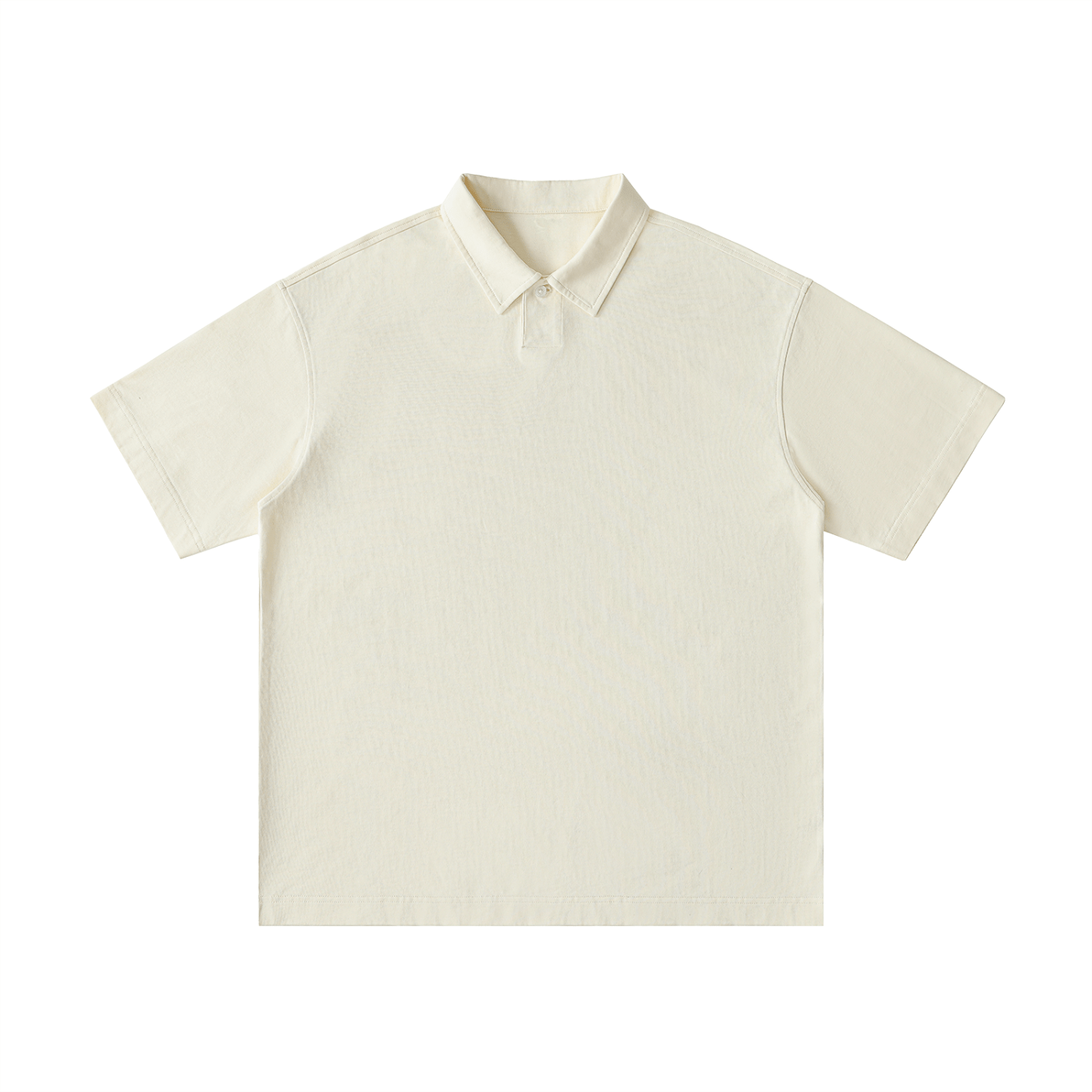 Beige polo shirt on a white background