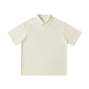 Beige polo shirt on a white background