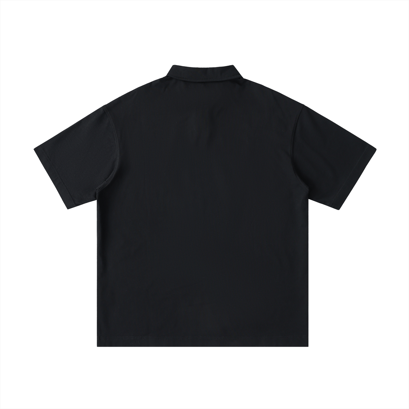 Black polo shirt on a white background