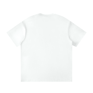 Plain white t-shirt on a light gray background