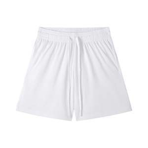 White athletic shorts on a white background