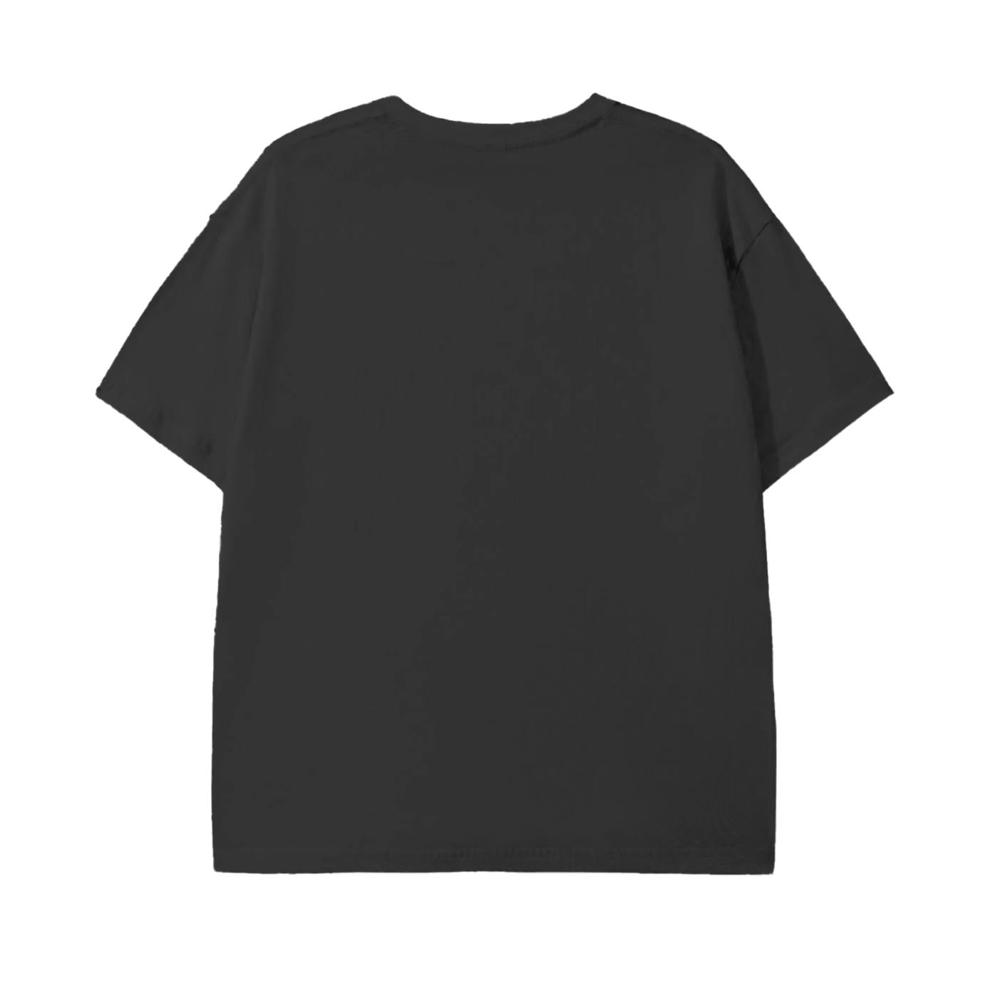 Black t-shirt on a white background