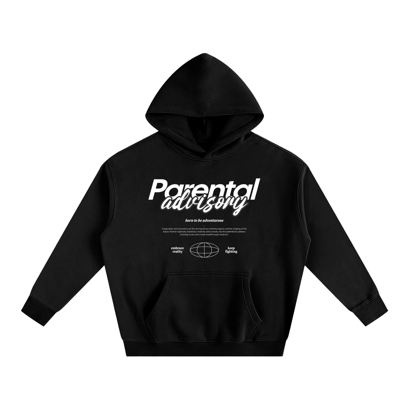 Black Oversized Hoodie Parental Advisory