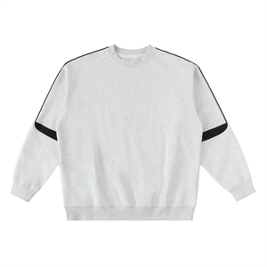 Gray sweatshirt with black accents on a white background