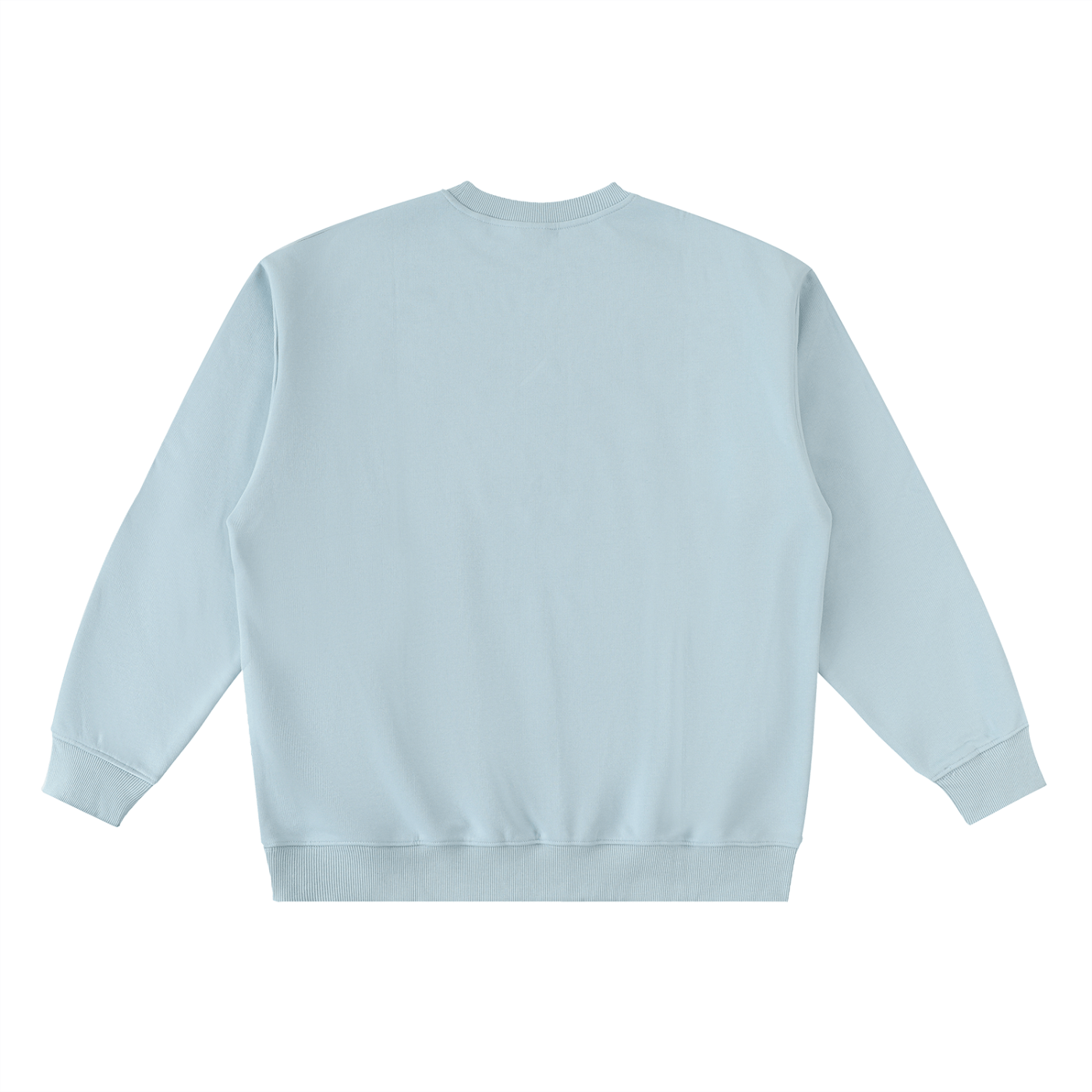 Light blue sweatshirt on a white background