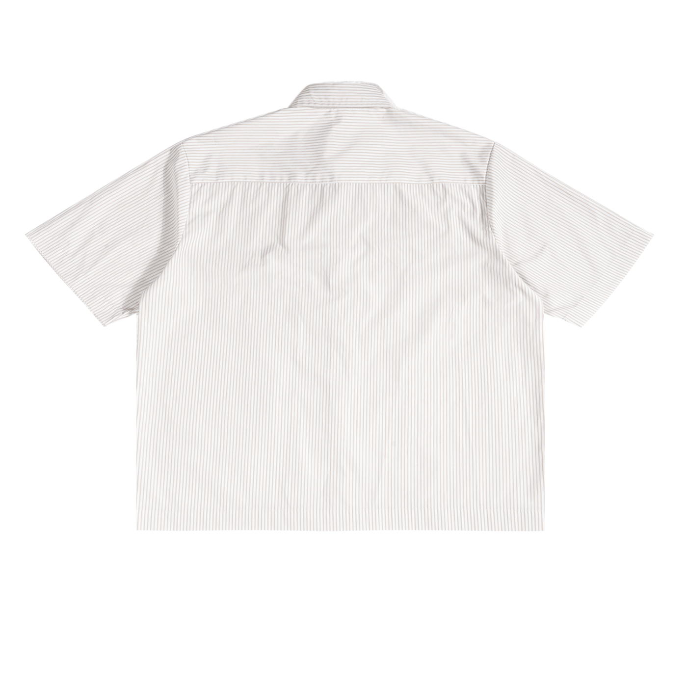 White short-sleeve shirt with subtle pattern on a white background