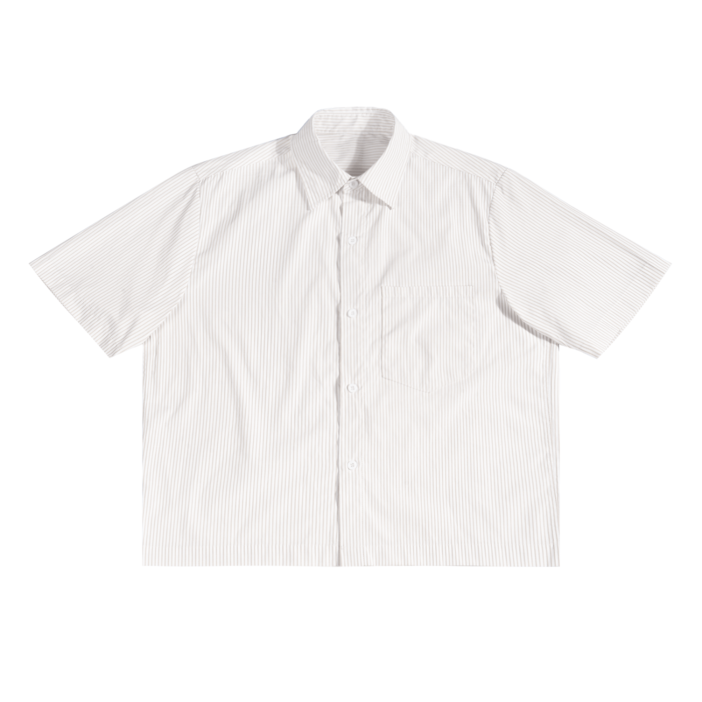 White short-sleeve shirt with subtle pattern on a white background