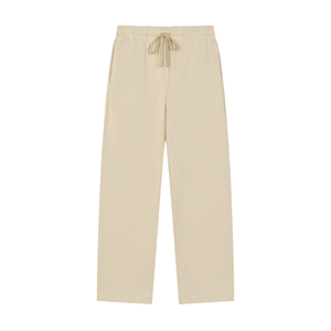 Beige pants with drawstring on a white background